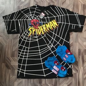 NWT Spiderman Tee w/FREE OS NWOT Socks
